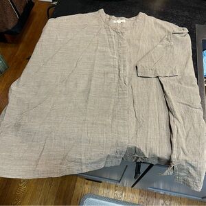 Maiwa Handwoven Striped Button Down Shirt Boho